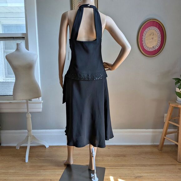 NWT Vintage Y2K Jones New York Cocktail Dress Drop Waist Beaded Sequin Size 14 - Picture 13 of 13
